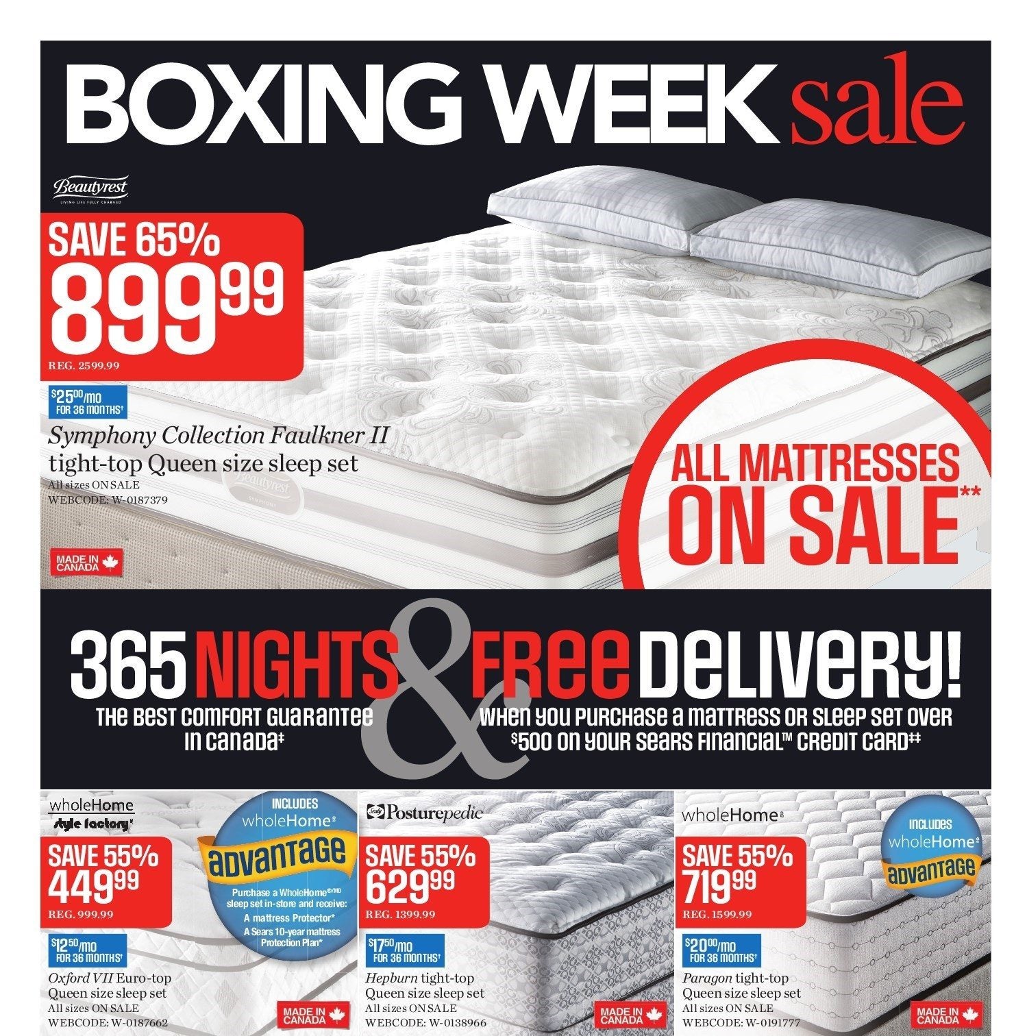 Sears Weekly Flyer - Major Appliances, Furniture & Mattresses