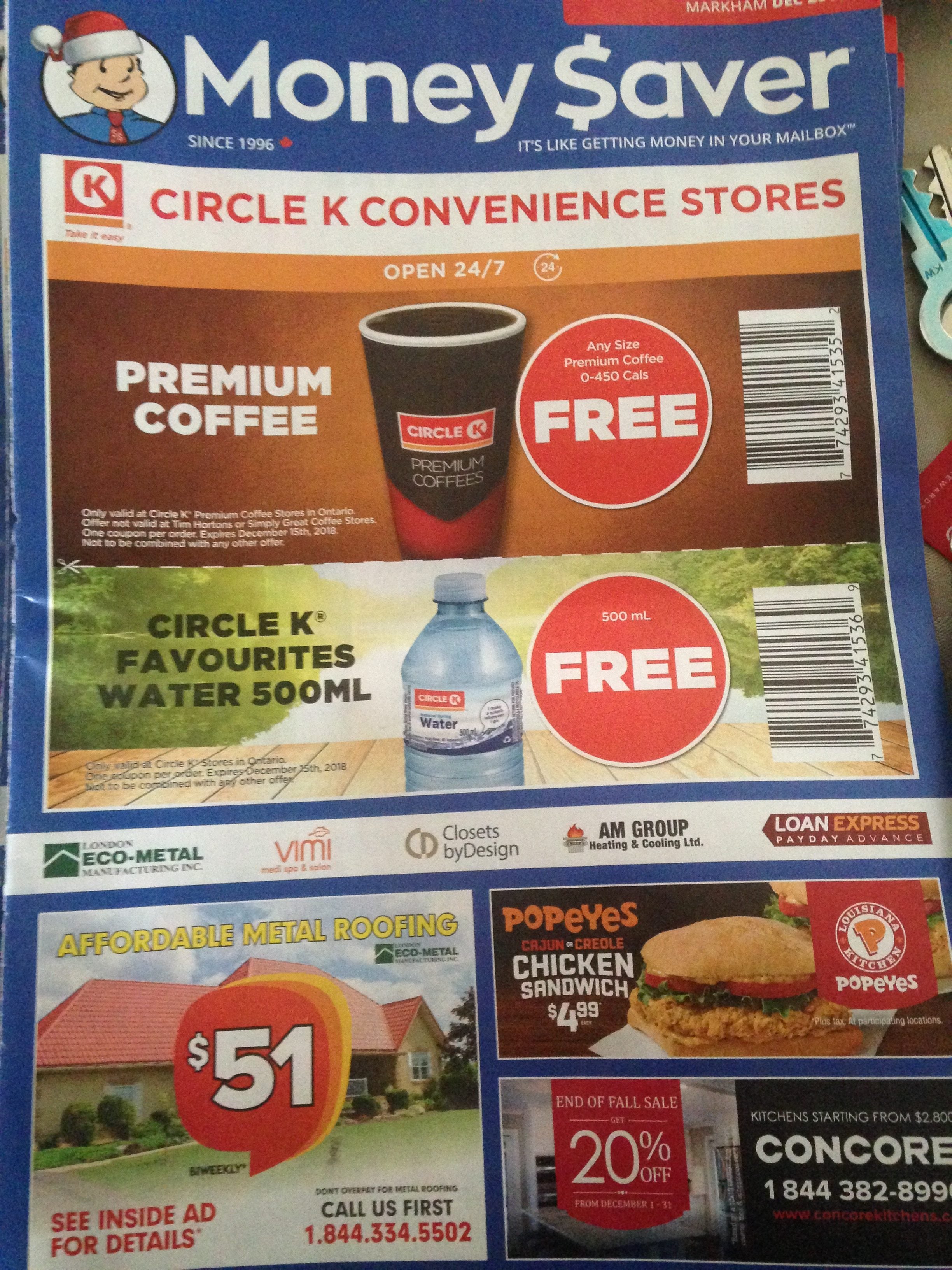 Circle K Free Coffee/ Bottled Water w/ Coupon ...