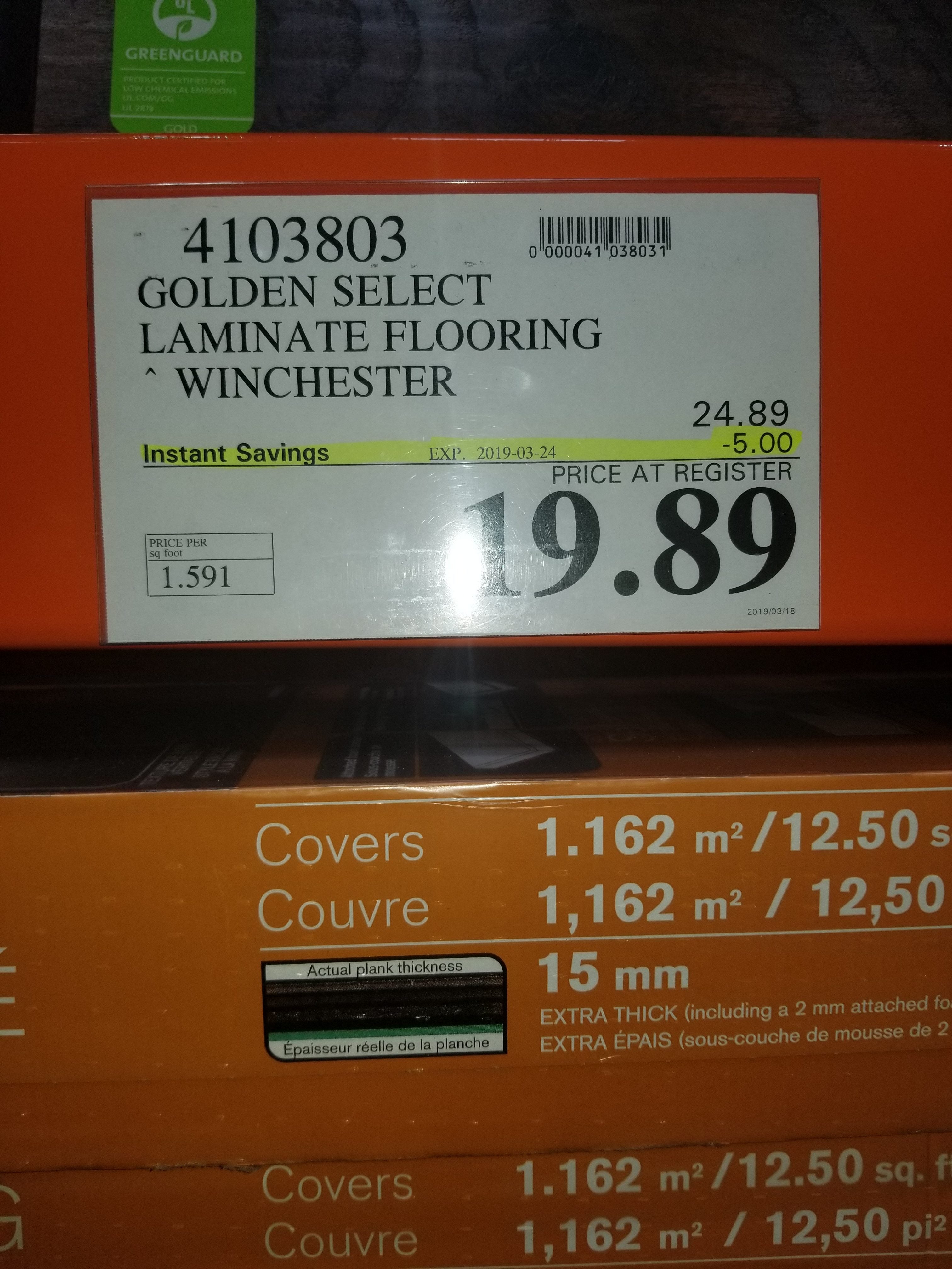 Costco Golden Select Laminate Flooring 19 89 Redflagdeals Com Forums
