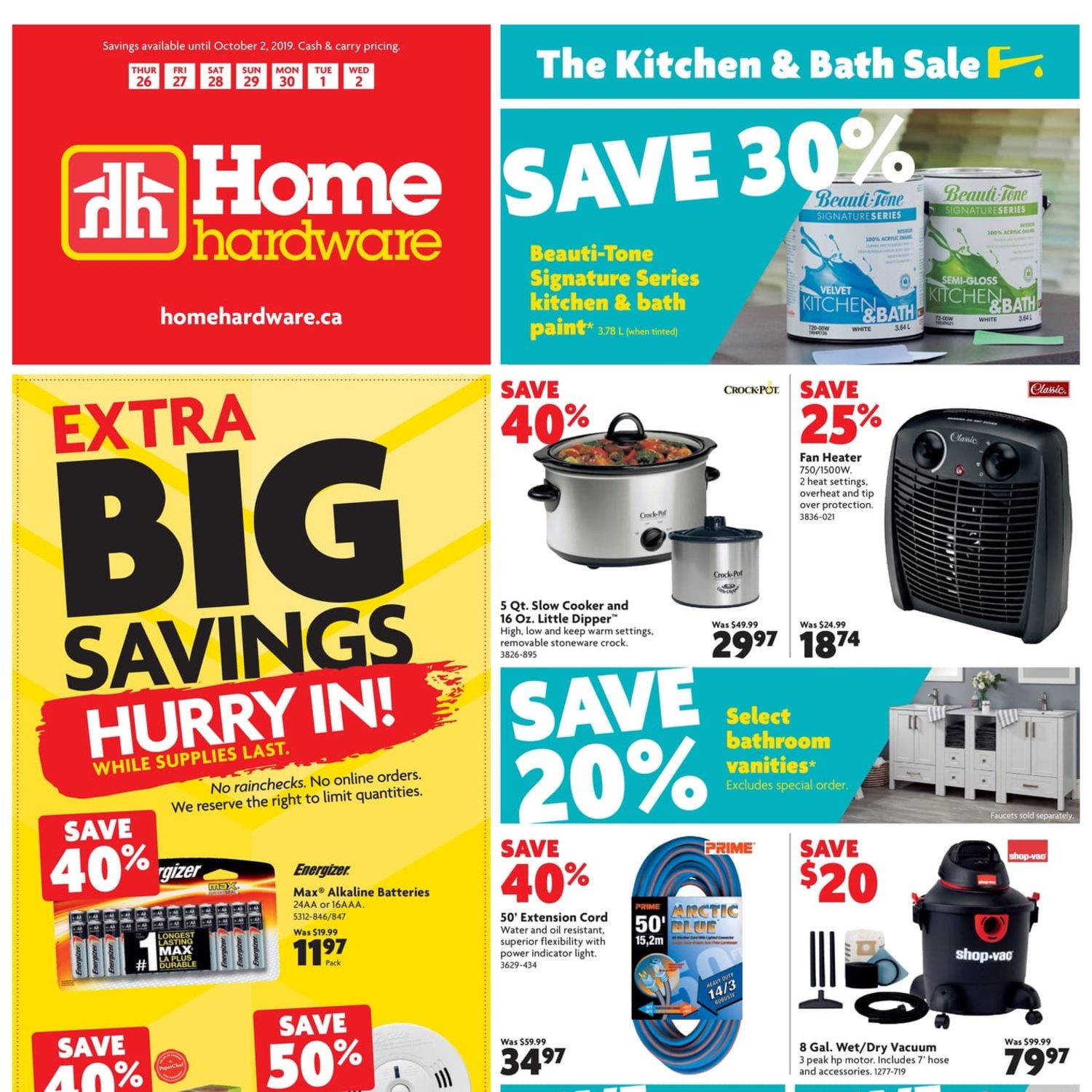 Home Hardware Weekly Flyer Weekly The Kitchen & Bath Sale Sep 26