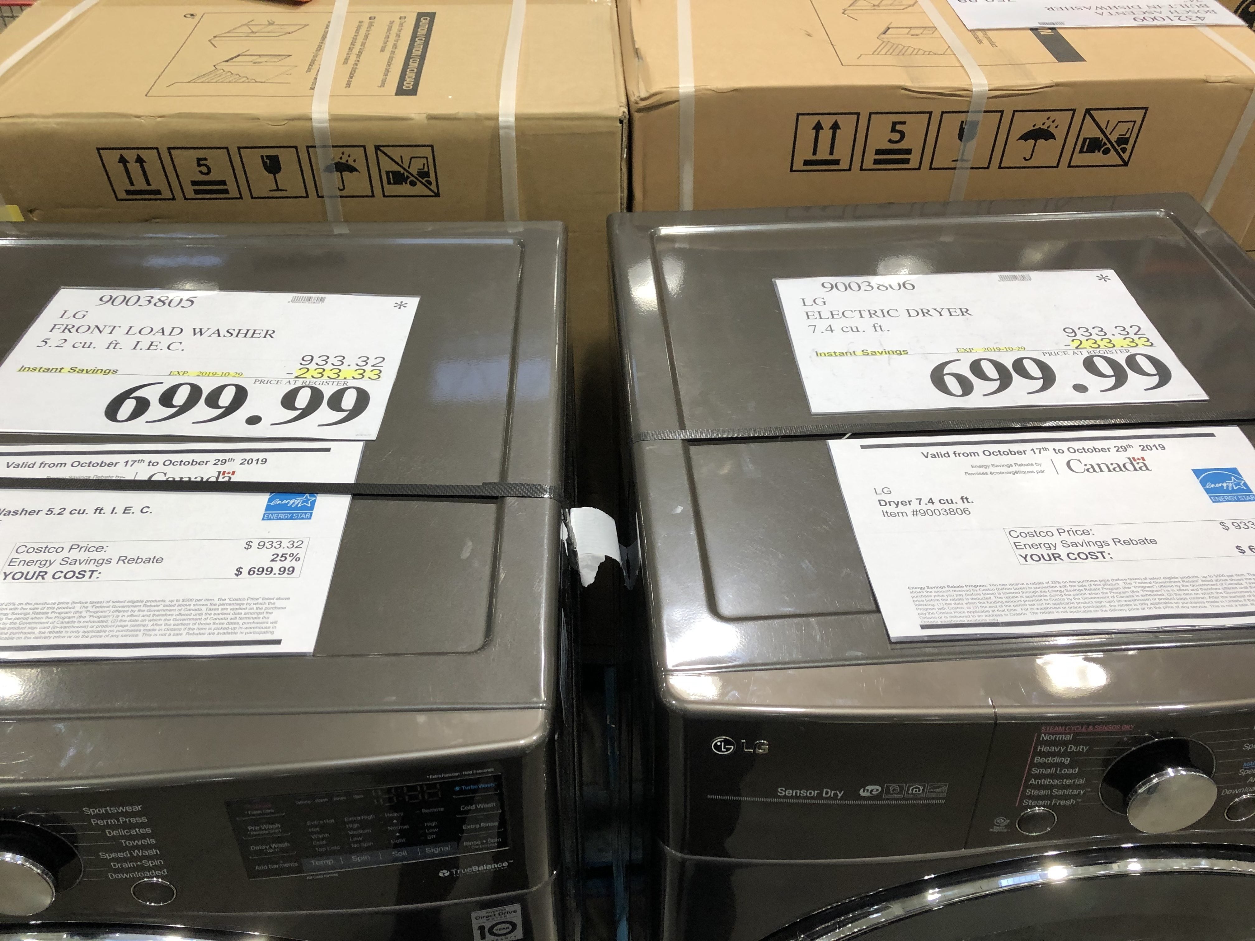 [Costco] (YMMV) LG Electronics 5.2 cu.ft Front Load Washer with