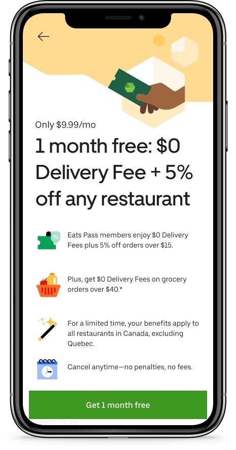 Free first cheap uber eats