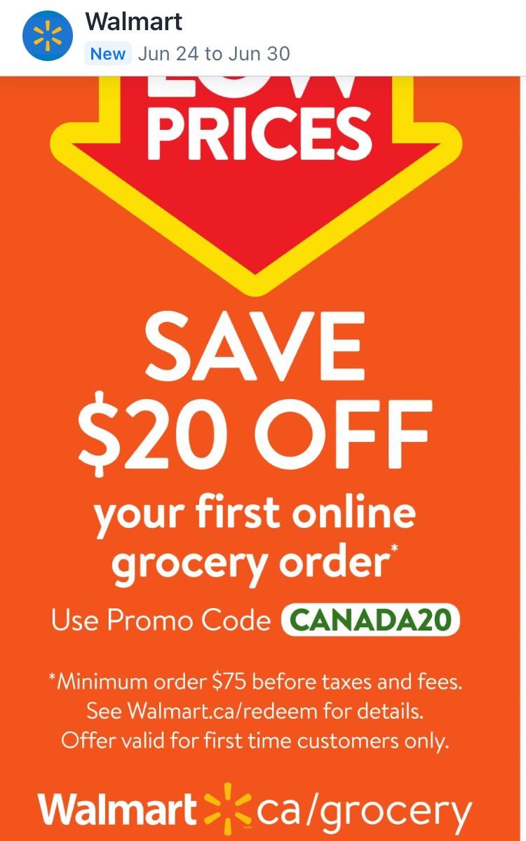 Walmart Promo Code - $20 Off