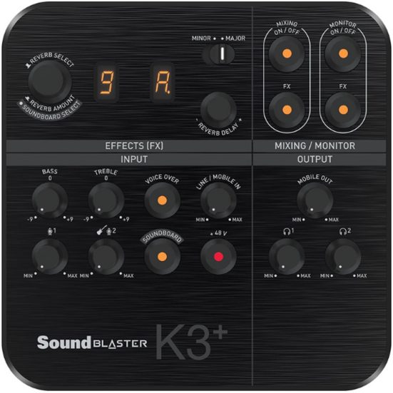 2. Runner Up: Creative Sound Blaster K3+ USB Powered 2 Channel Digital Mixer