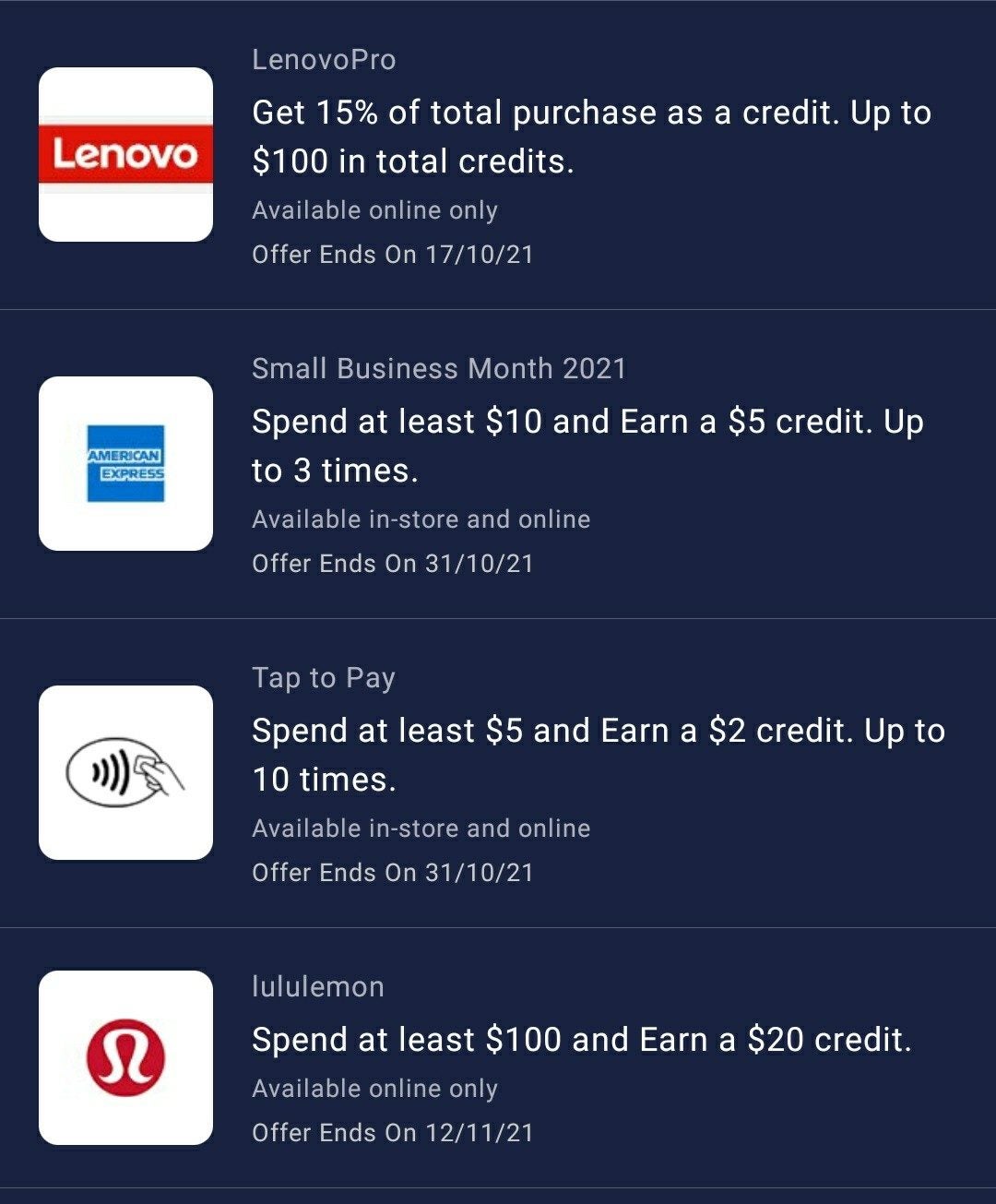 American Express] Lululemon - Spend at least $200 and earn a $50