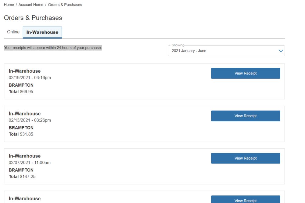 Costco inwarehouse receipts are now downloadable online RedFlagDeals
