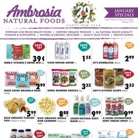 Ambrosia Natural Foods - January Specials Flyer