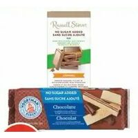 Broghies Popped Grains, Russell Stover No Sugar Added Chocolate Bar or Voortman No Sugar Added Wafers