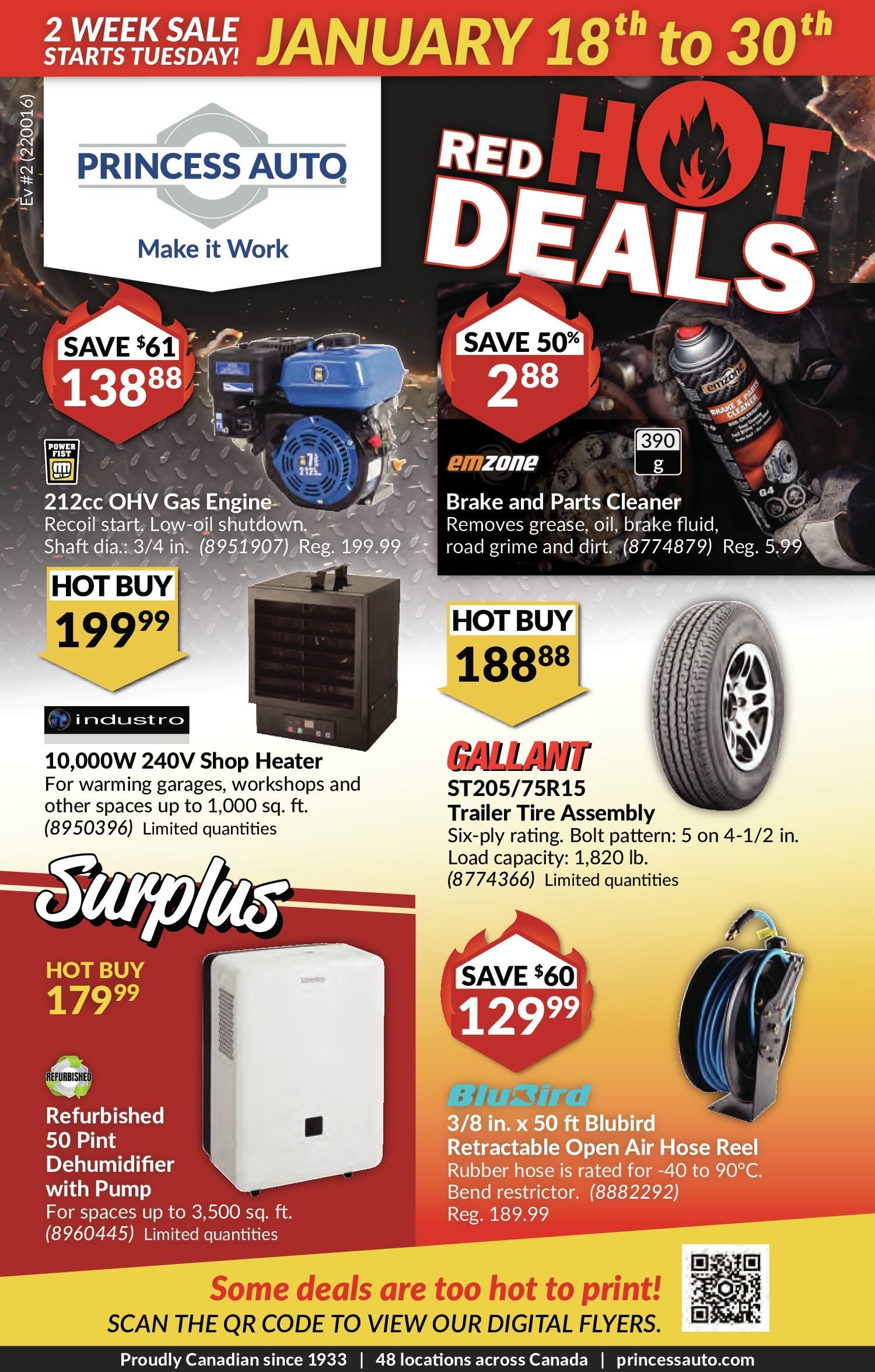 Princess Auto Weekly Flyer - 2 Week Sale - Red Hot Deals - Jan 18 – 30 