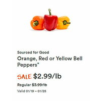 Sourced For Good Orange, Red Or Yellow Bell Peppers