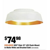 HDC Elais 15" LED Flush-Mount In Matte White And Brushed Gold