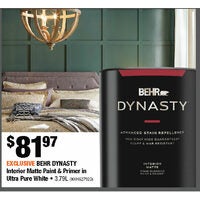 Behr Dynasty Interior Matte Paint & Primer In Ultra Pure White 