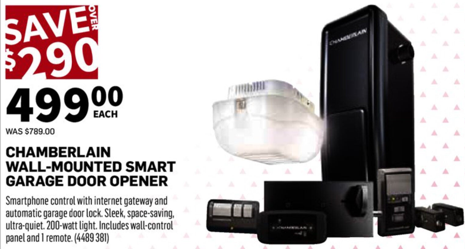 Chamberlain Wall Mounted Smartphone Controlled Ultra-Quiet Direct