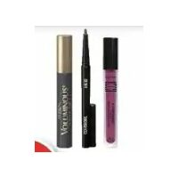L'Oreal Voluminous Mascara, Covergirl Ink It! by Perfect Point Plus Eyeliner or Exhibitionist Lip Gloss