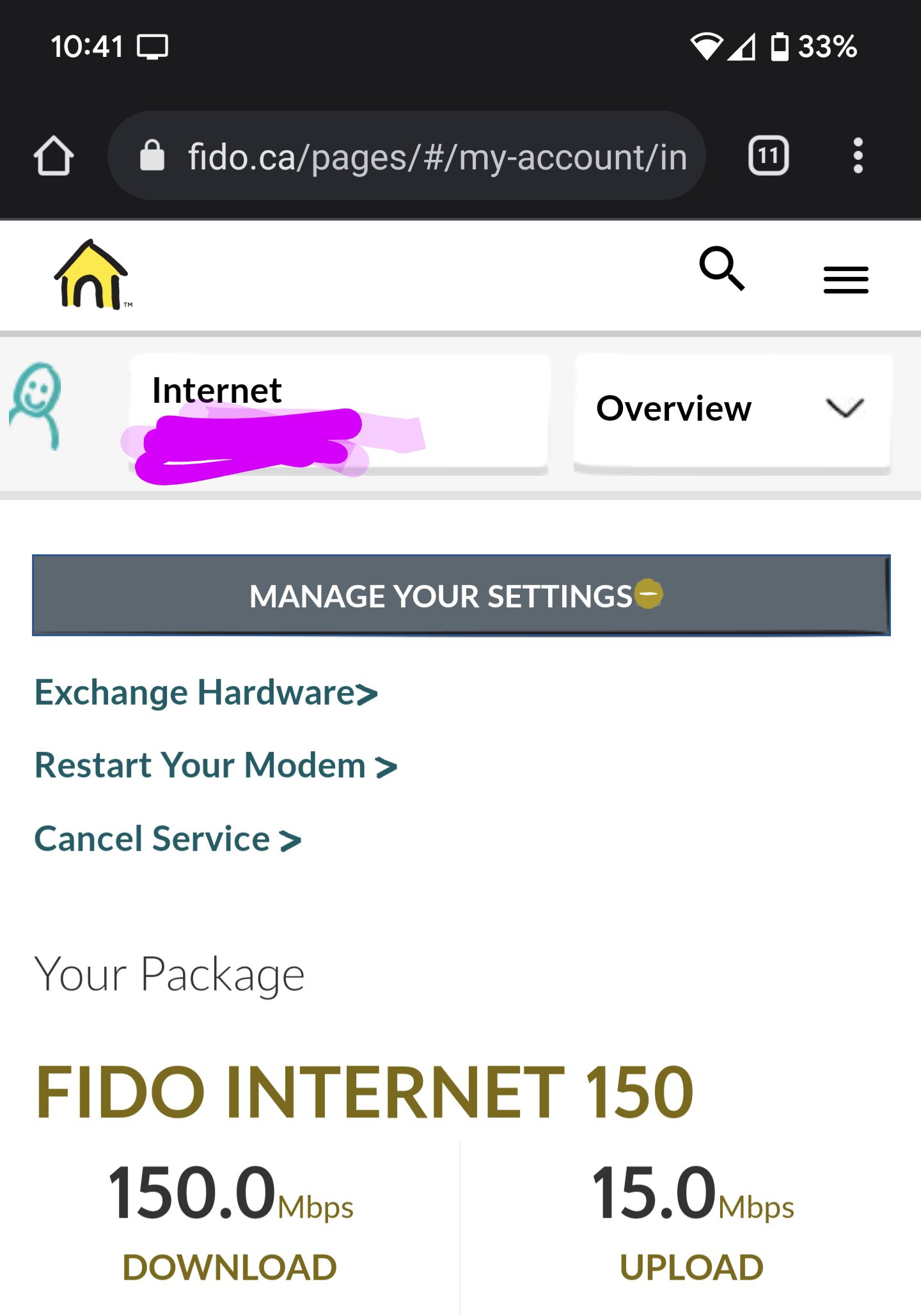 How to remotely restart router after no from Fido Router
