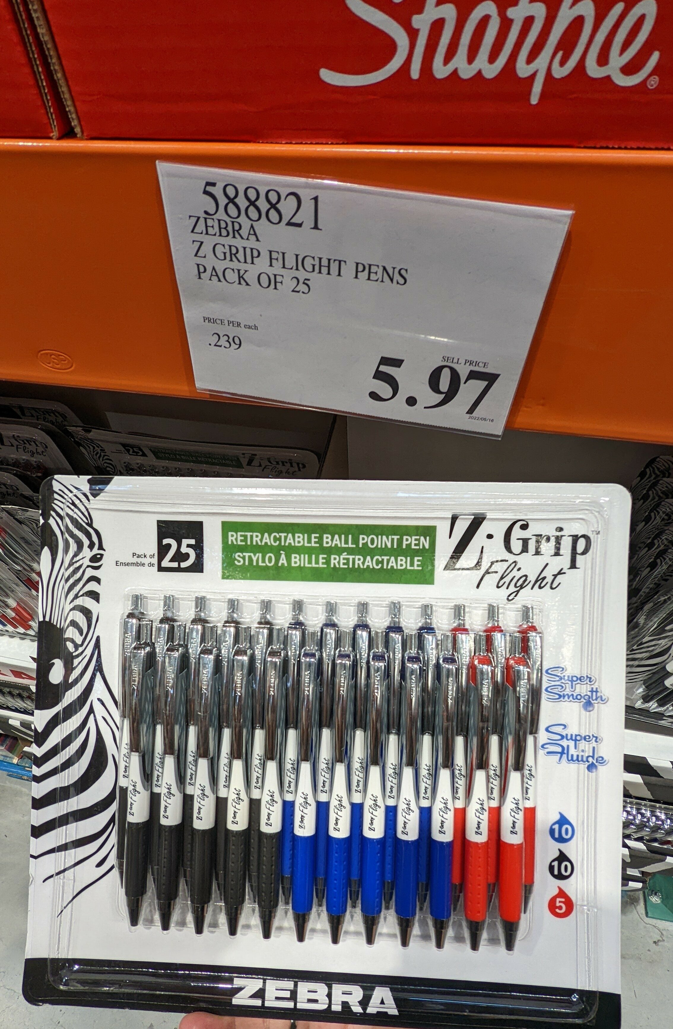Pack of 1 to Pack of 40 ZEBRA Z-GRIP FLIGHT Ballpoint Pen 1.2mm Ultra-smooth 