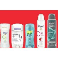 Dover Ivory Old Spice or Secret Anti-Perspirant or Aluminum Free Deodorant or Dove Axe Old Spice or Secret Dry Spray 