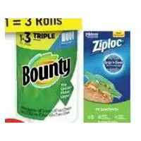 Bounty Paper Towels, Dawn Dish Soap or Ziploc Food Storage Bags