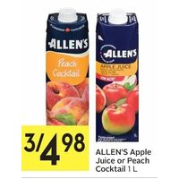 Allen's Apple Juice Or Peach Cocktail
