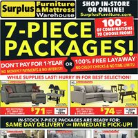 Surplus Furniture - 7-Piece Packages! (Barrie/Owen Sound - ON) Flyer