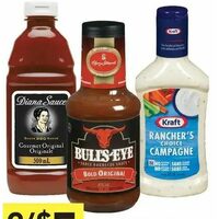 Bull's-Eye Bbq Sauce, Diana Sauce Or Kraft Salad Dressing 