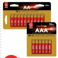 PC Alkaline AA or AAA Batteries