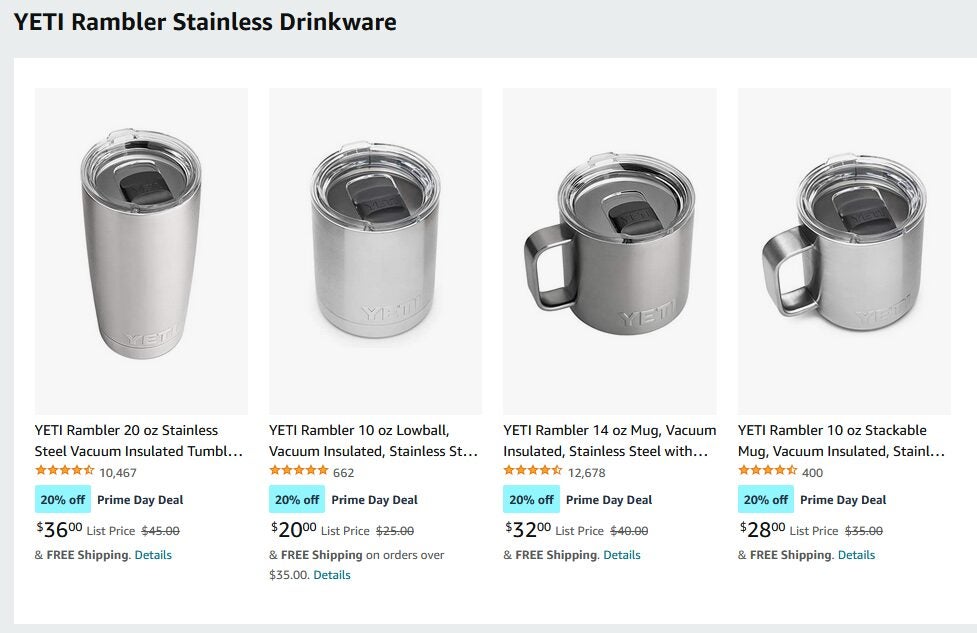 .ca] [Prime Day] Select Yeti Tumblers 20% off - RedFlagDeals.com  Forums