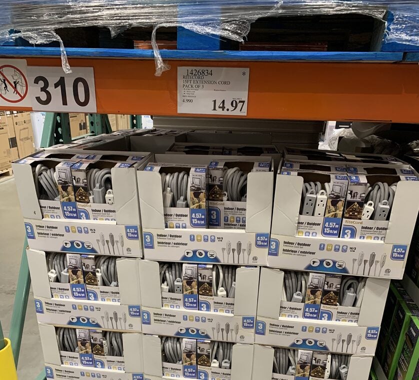 [Costco] Ritecord 3 Pack 15 foot extension cords with right angle