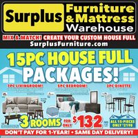 Surplus Furniture - 15-Pc. House Full Packages! (MB) Flyer