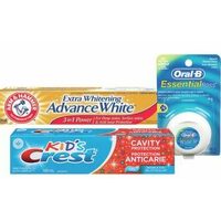 Arm& Hammer or Crest Cavity Protection or Kids' Toothpaste Crest Scope Mouthwash or Oral -B Floss