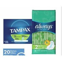 Always Pads, Liners or Tampax Tampons