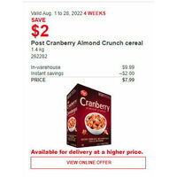 Post Cranberry Almond Crunch Cereal