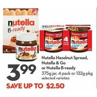 Nutella Hazelnut Spread, Nutella & Go Or Nutella B-ready