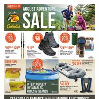 Cabelas - 2 Weeks of Savings - August Adventure Sale Flyer
