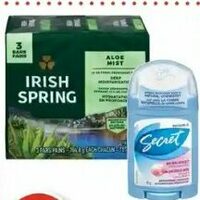 Irish Spring  Bar Soap Secret Invisible or Lady Speed Stick Antiperspirant/Deodorant