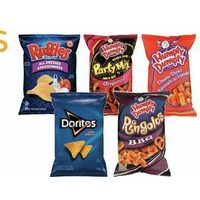 Ruffles, Doritos or Humpty Dumpty Party Mix, Ringolos, Sour Cream & Onion Rings or Cheese Sticks