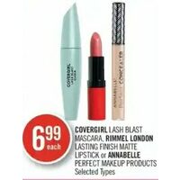 Covergirl Lash Blast Mascara, Rimmel London Lasting Finish Matte Lipstick Or Annabelle Perfect Makeup Products