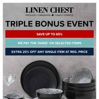 Linen Chest - Triple Bonus Event Flyer