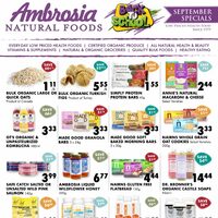 Ambrosia Natural Foods - September Specials Flyer