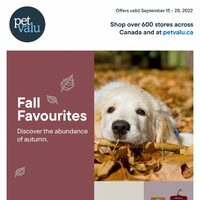 Pet Valu - 2 Weeks of Savings - Fall Favourites Flyer