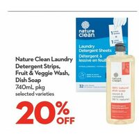 Nature Clean Laundry Detergent Strips, Fruit & Veggie Wash, Dish Soap