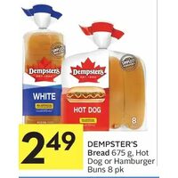 Dempster's Bread, Hot Dog Or Hamburger Buns 