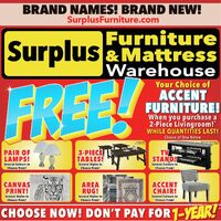 Surplus Furniture - 2-Piece Living Room Event (NB) Flyer