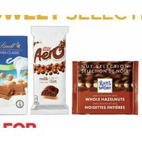 Lindt Swiss or Lindor, Nestle, Ritter, Russell Stover or Terry's Chocolate Bars