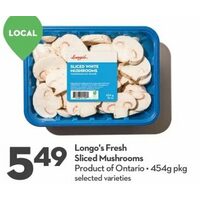 Longo's Fresh Sliced Mushrooms