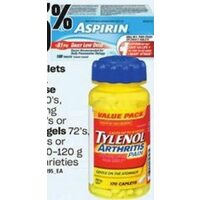 Tylenol Caplets, Rapid Release Gel Caps, Aspirin, Tablets or Advil Liquid Gels or Voltaren