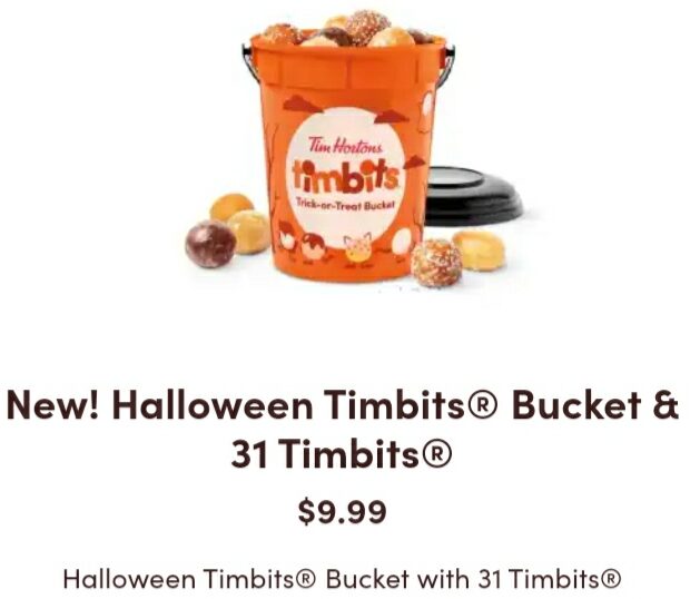 [Tim Hortons] Tim Hortons Halloween bucket with 31 Timbits 9.99 Page