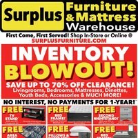 Surplus Furniture - Inventory Blowout Sale (Ottawa/Kingston - ON) Flyer