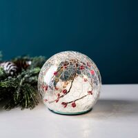 Christmas LED crackle Glass Globe