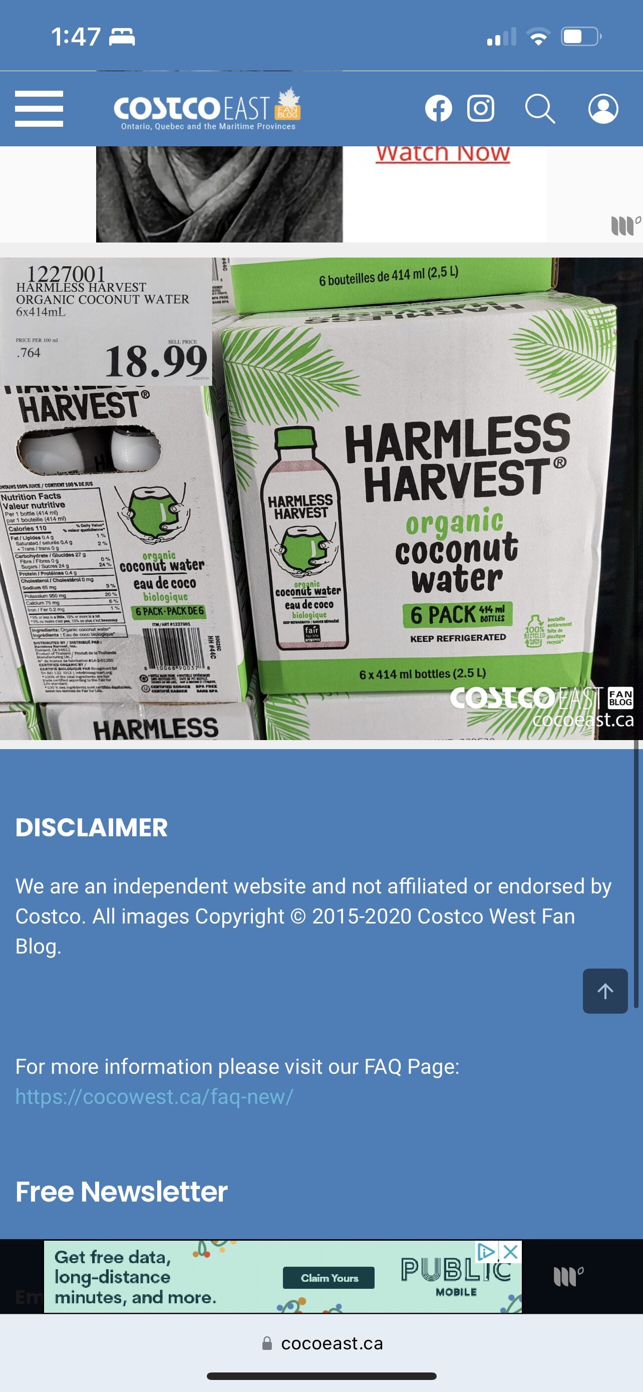 Costco] Harmless Harvest Organic Coconut Water $5.99 - RedFlagDeals.com  Forums